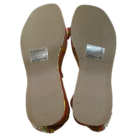 Orange & Pink Psychedelic Dream Platform Sandals Sz 10 - Picture 6 of 6